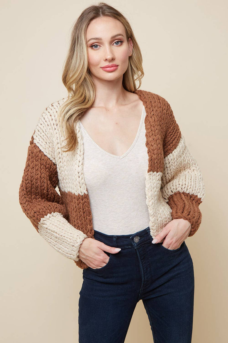 Colorblock Sweater Cardigan