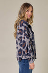 Soft Collared Animal Print Sweater