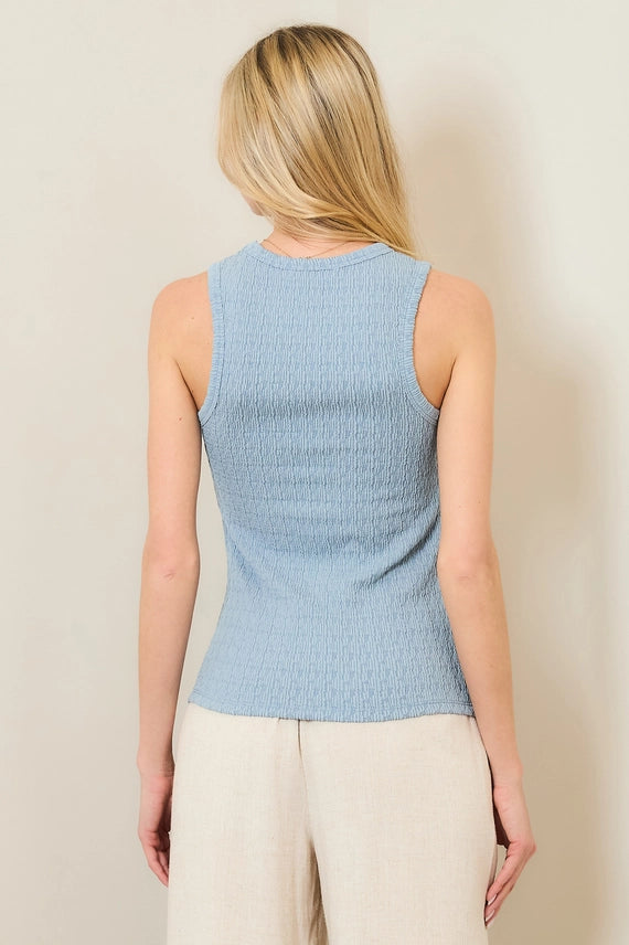 Textured Round Neck Tank