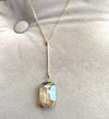 Gold Bar Large Crystal Pendant Necklace