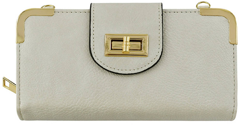 Turn Lock Crossbody Wallet