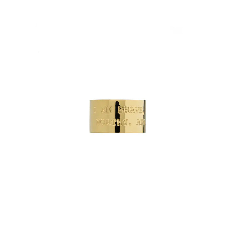 Brave Strong Worthy Adjustable Ring