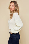 Chunky V-Neck Ivory Sweater