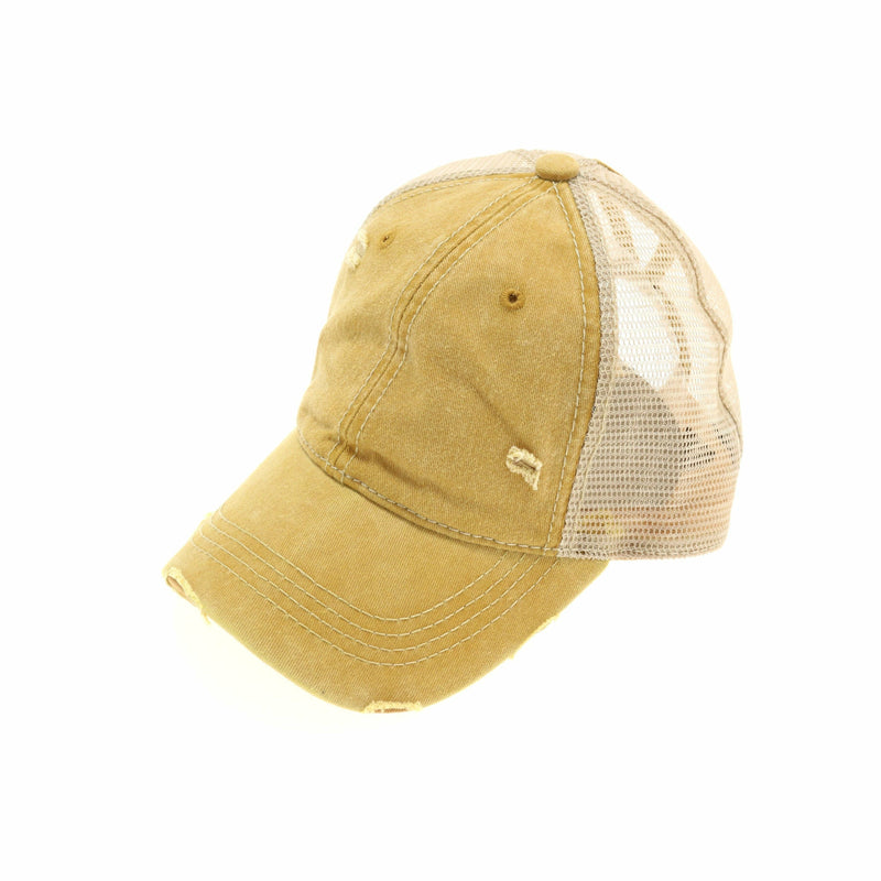 Washed Mesh High Pony Cap