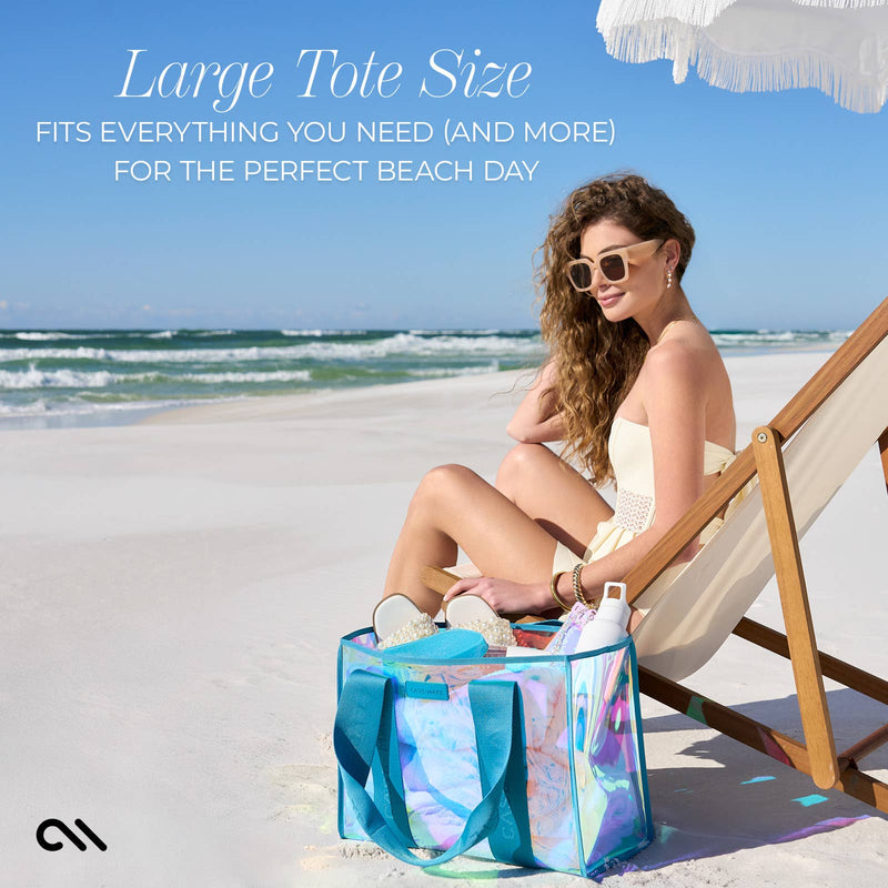 Case-Mate Soap Bubble Beach Tote Shoulder Bag - Emerald Blue