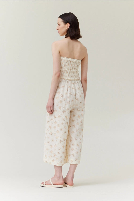 Tie Front Gauze Jumpsuit