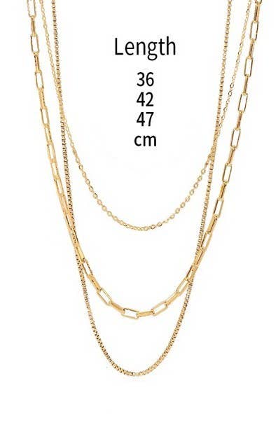 18K STAINLESS STEEL LAYERED NECKLACE