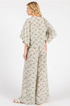 Olive Ivory Smocked Wide Leg Pant
