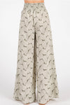 Olive Ivory Smocked Wide Leg Pant