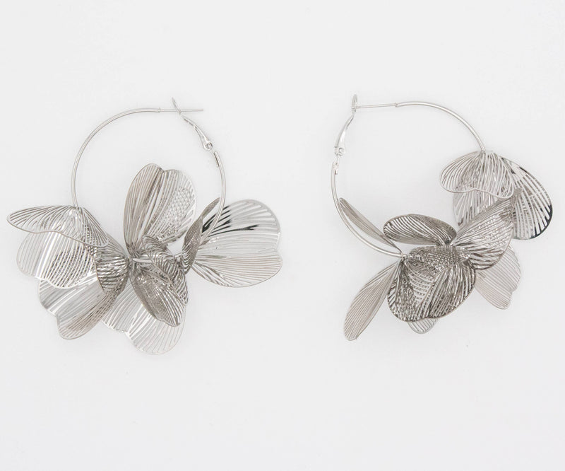 Island Bloom Hoops : Silver