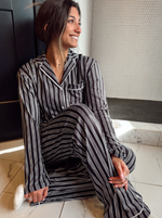 Black Stripe Pajama Set 
