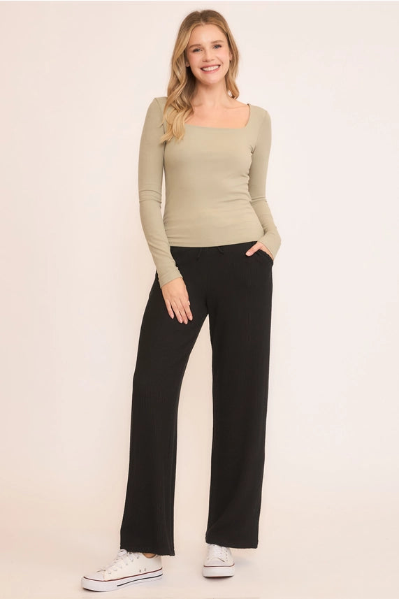 Wave Rib Wide Leg Pant