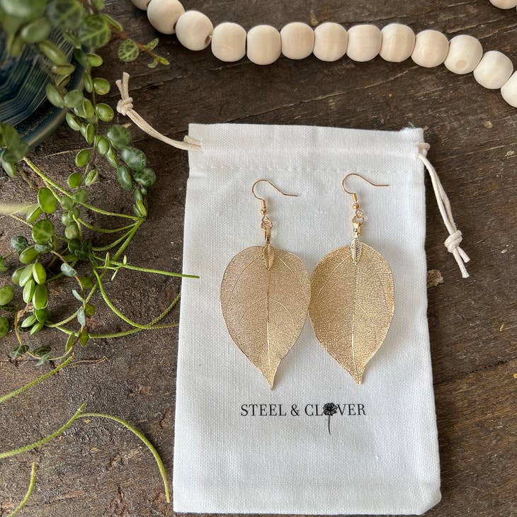 Real Leaf Earrings