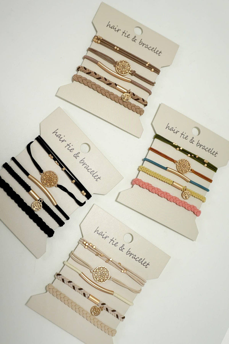 BOHO KNOT BRACELET HAIR TIES |  Black
