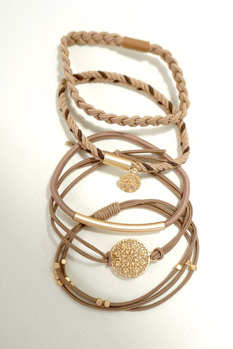 BOHO KNOT BRACELET HAIR TIES |  Black