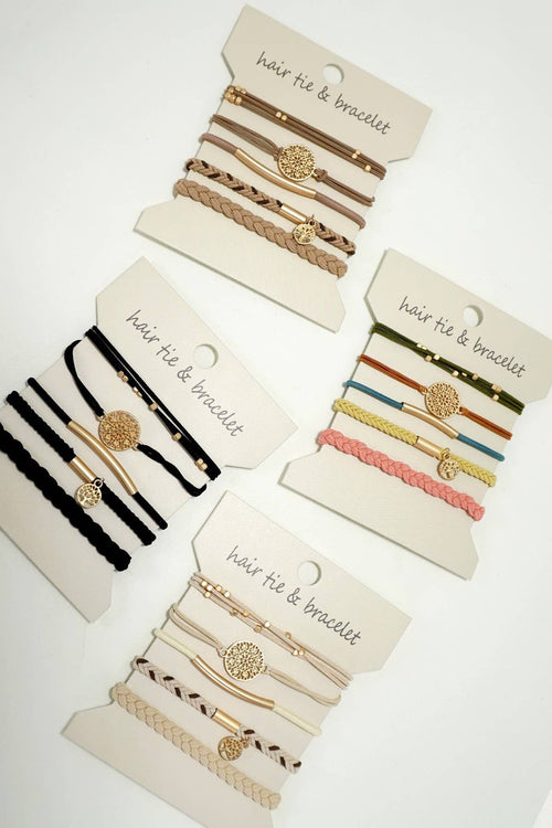 BOHO KNOT BRACELET HAIR TIES |  Black