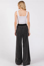 Black Denim Pull On Pant