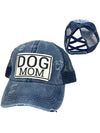 Dog Mom Criss-Cross Ponytail Hat