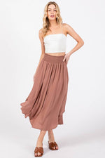 Smocked Midi Skirt
