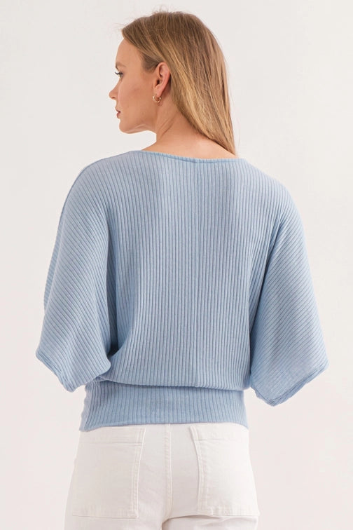 Ribbed Wrap Top