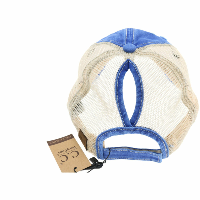 Washed Mesh High Pony Cap