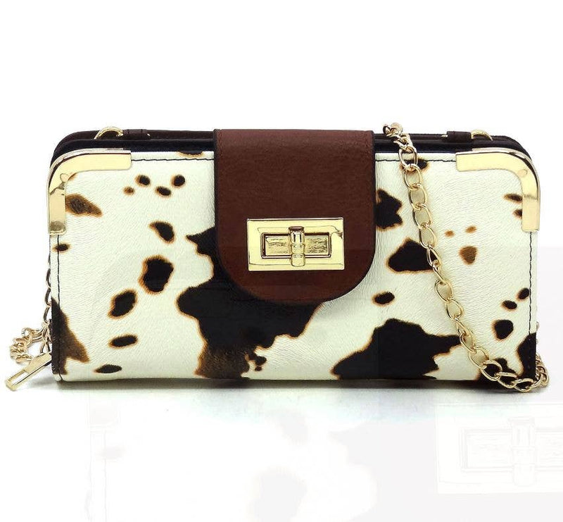 Turn Lock Crossbody Wallet