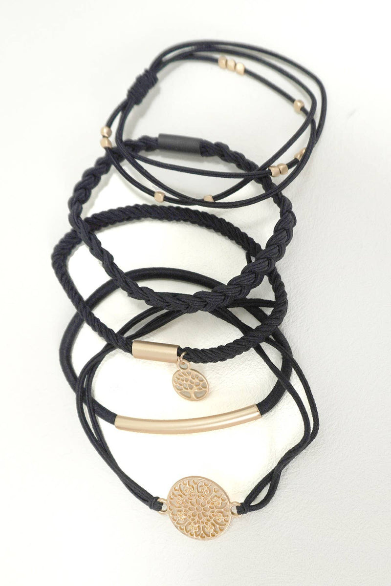 BOHO KNOT BRACELET HAIR TIES |  Black
