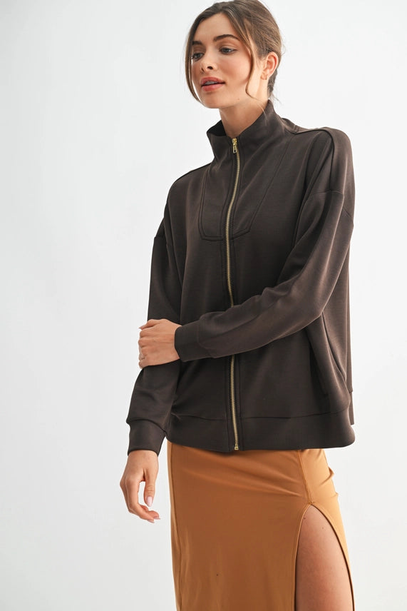 Laguna Zip-Up Jacket -Espresso