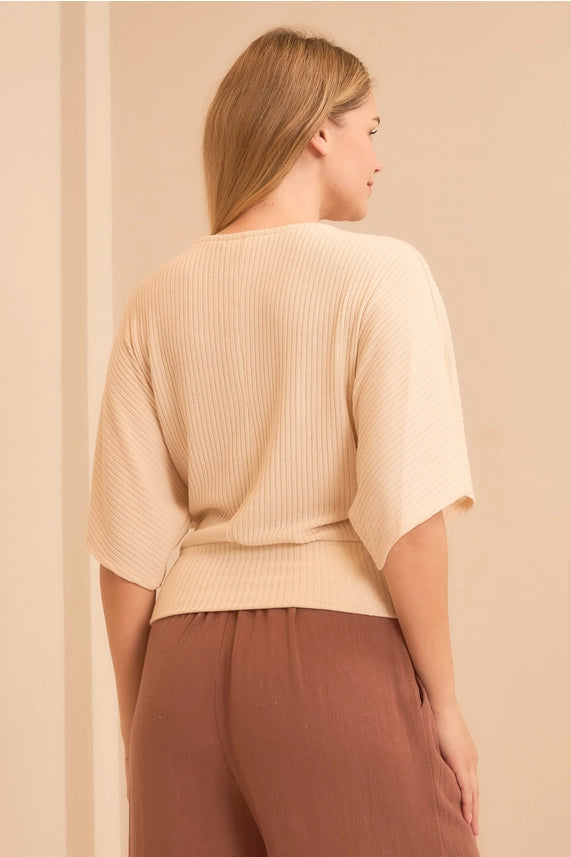 Ribbed Wrap Top
