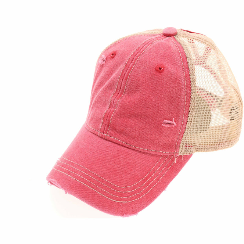 Washed Mesh High Pony Cap