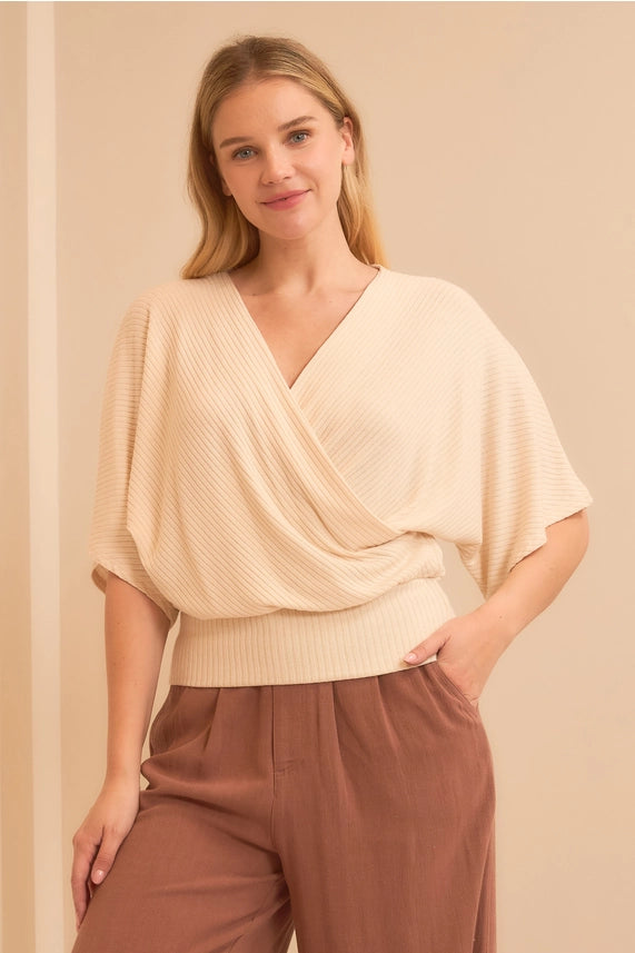 Ribbed Wrap Top