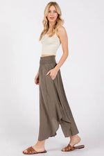 Smocked Midi Skirt- Green