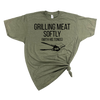 Men's GRILLING MEAT SOFTLY WITH HIS TONGS T-SHIRT