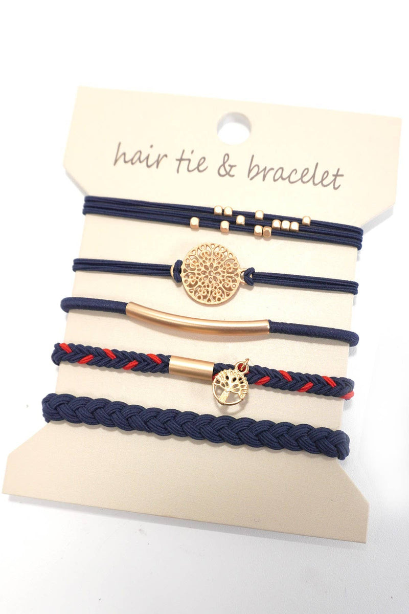 BOHO KNOT BRACELET HAIR TIES |  Black