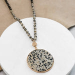 Round Dalmatian Stone Necklace