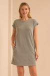 Wave Rib Drop Shoulder Dress