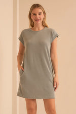 Wave Rib Drop Shoulder Dress