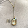 Gold Bar Large Crystal Pendant Necklace