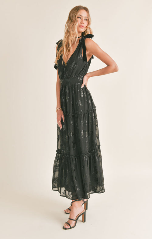 Like No Other Black Midi Dress