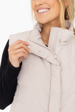 Cropped High Neck Puffer Vest