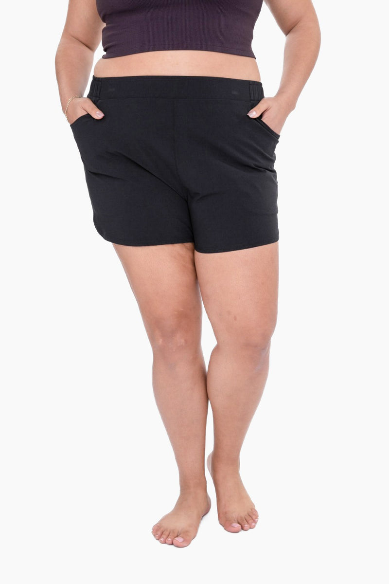 Shorts with Curved Hemline