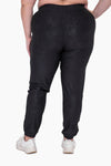 Curvy Foil Printed High-Waist Joggers