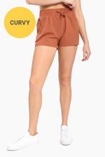 Curvy Drawstring Pocket Shorts