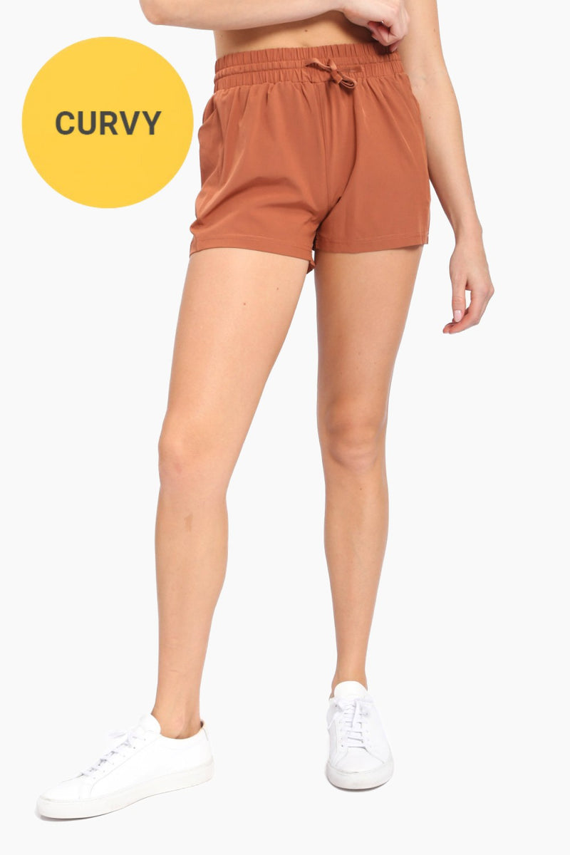 Curvy Drawstring Pocket Shorts