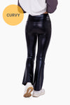 Curvy Faux Patent Leather Flare Highwaist Leggings