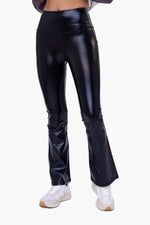 Faux Patent Leather Flare Highwaist Leggings