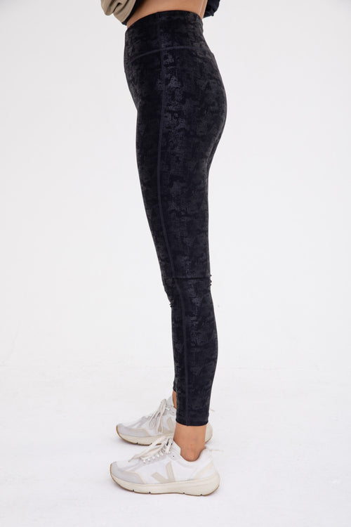 Crackle Glaze Foil Highwaist Leggings