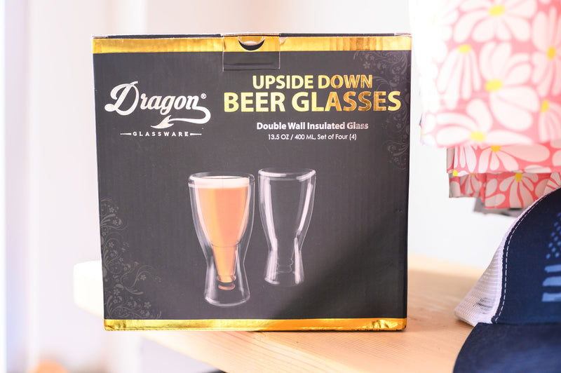 Upside Down Beer Glasses - Set of 4