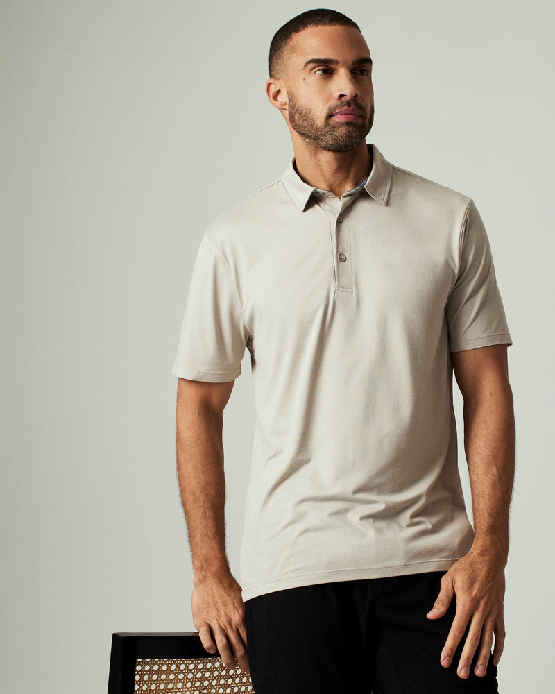 7 Diamonds Core Polo - Heather Sand
