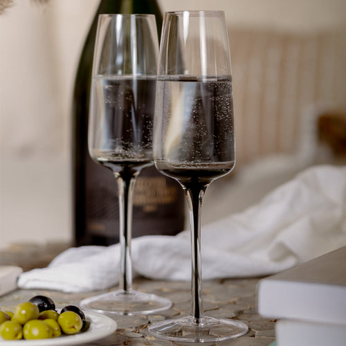 Hotel Collection Smoke Stem Champagne Glasses